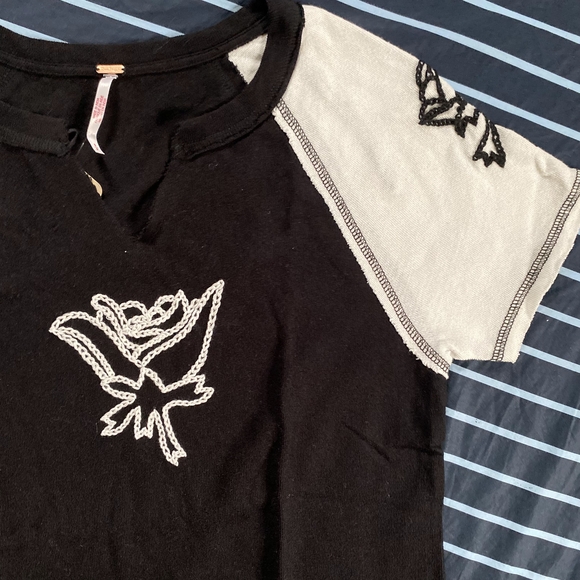 FREE PEOPLE | Embroidered Raglan Tee - Picture 10 of 12